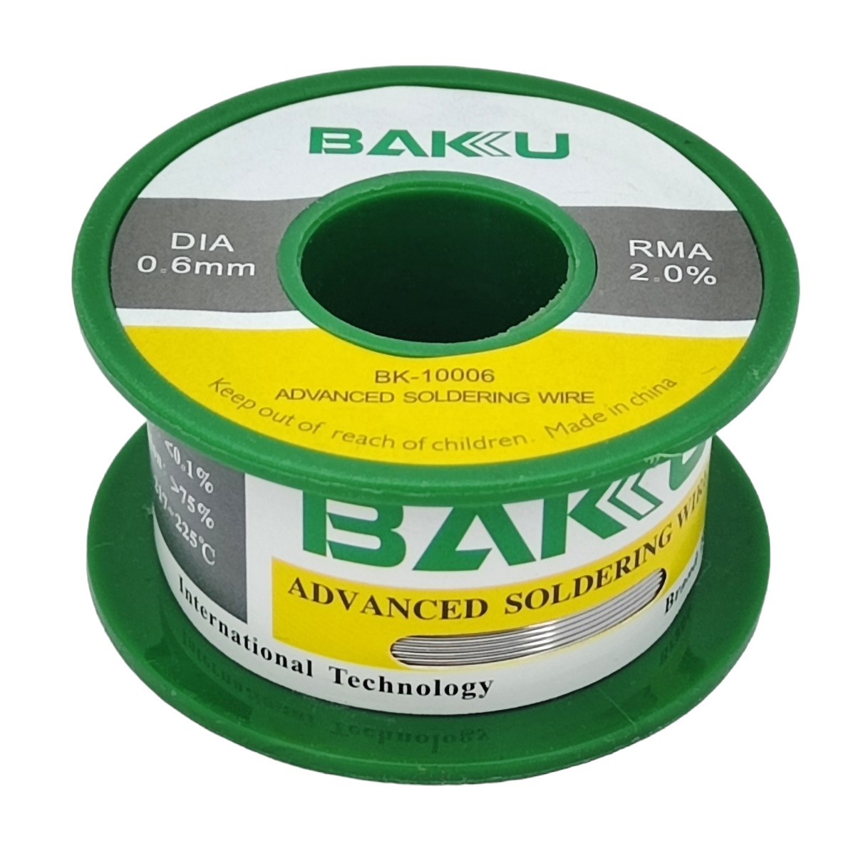 Припій Baku BK-10006 (0,6 мм, Sn 97%, Ag 0,3%, Cu 0,7%, rma 2%)