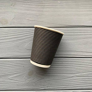 Стакан гофра 110мл Чорний (25шт/уп|1750шт) 60мм