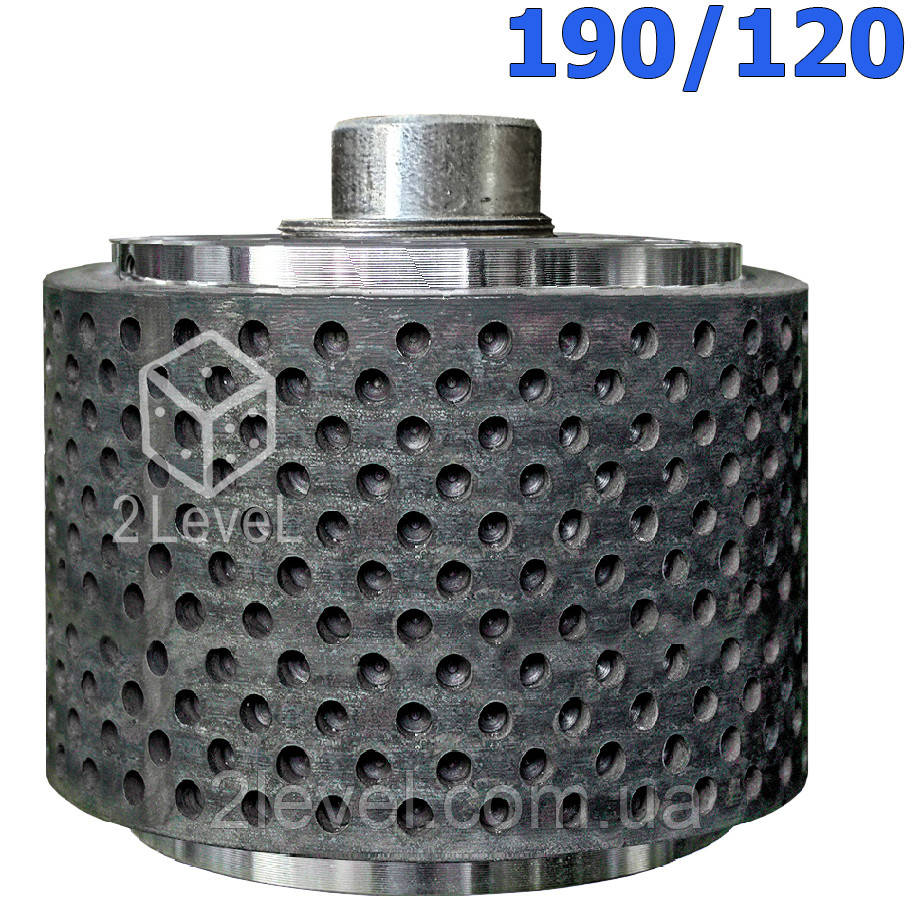 Широкий прес ролик ОГМ-1,5 розміри 190/120 мм Зібраний ролер гранулятора ОГМ 1,5 Перфо ролик ОГМ