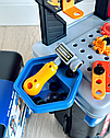 Іграшковий стіл-трансформер з набором інструментів 8071 Блакитний автобус, фото 7
