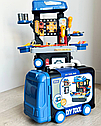 Іграшковий стіл-трансформер з набором інструментів 8071 Блакитний автобус, фото 3