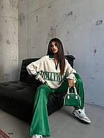 Женский стильный свитер оверсайз "Hollywood" с воротником Зеленый