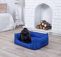 Лежанка для собак 90*60 см синия, мягкое место лежак для собак непромокаемая антикоготь прямоугольный 90*60 см