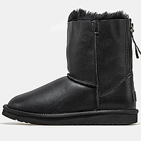 Сапоги зимние женские и мужские UGG Classic High Zip Black с мехом / УГГи класик с молнией черные на меху 38