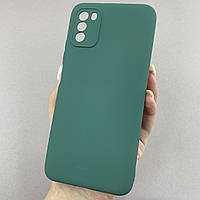 Чехол для Xiaomi Poco M3 однотонный плотный матовый чехол на телефон сяоми поко м3 темно-зелёный smt