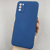 Чехол для Xiaomi Poco M3 однотонный плотный матовый чехол на телефон сяоми поко м3 темно-синий smt