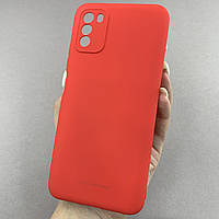 Чехол для Xiaomi Poco M3 однотонный плотный матовый чехол на телефон сяоми поко м3 красный smt
