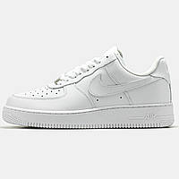 Кроссовки женские Nike Air Force Premium white / Найк аир Форс 1 белые / найки форси светлые форсы низкие