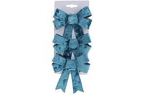 Набір бантів декор.(3шт) 10х12см,блакитнийй №821-192/Bonadi/(48)