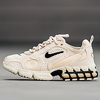 Кроссовки мужские и женские Nike x Stussy Zoom Spiridon Cage 2 beige / Найк Стусси Зум Спиридон бежевые