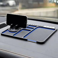 Килимок на панель автомобіля для телефона й аксесуарів колір синій