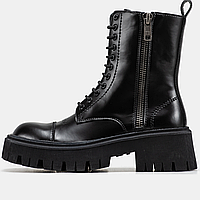 Ботинки демисезонные женские Balenciaga Tractor black / Баленсиага Трактор черные