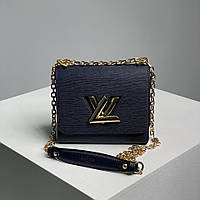 Синяя женская сумка Louis Vuitton Medium Twist MM Epi