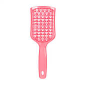 Продувна щітка-браш Janeke Vent Detangling Brush для розплутування та сушіння волосся широка рожева