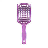 Продувна щітка-браш Janeke Vent Detangling Brush для розплутування та сушіння волосся широка фіолетова