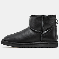 Сапоги зимние женские и мужские UGG Classic Mini Black с мехом / черевики УГГи мини черные на меху 36