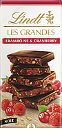 Шоколад Lindt Les Grandes Raspberry Cranbeery Малина Журавлина 150g