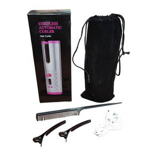 Бездротова портативна автоматична плойка для завивки волосся Hair Curler YX-801, чорна з сріблястим, фото 3