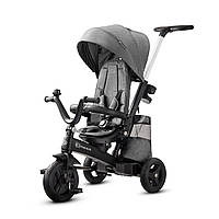 Триколісний дитячий велосипед Kinderkraft Platinum Grey з підсклянником та батьківською ручкою