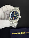 Механічний з автопідзаводом годинник для дайвінгу (20 АТМ) Pagani Design PD-1751 Silver-Black, фото 9