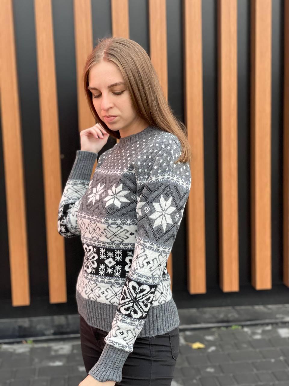 Женский свитер, серый без горла one size - фото 2 - id-p1989751210