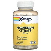 Solaray, Цитрат магния, 400 мг, 180 капсул, Magnesium Citrate, 400 mg