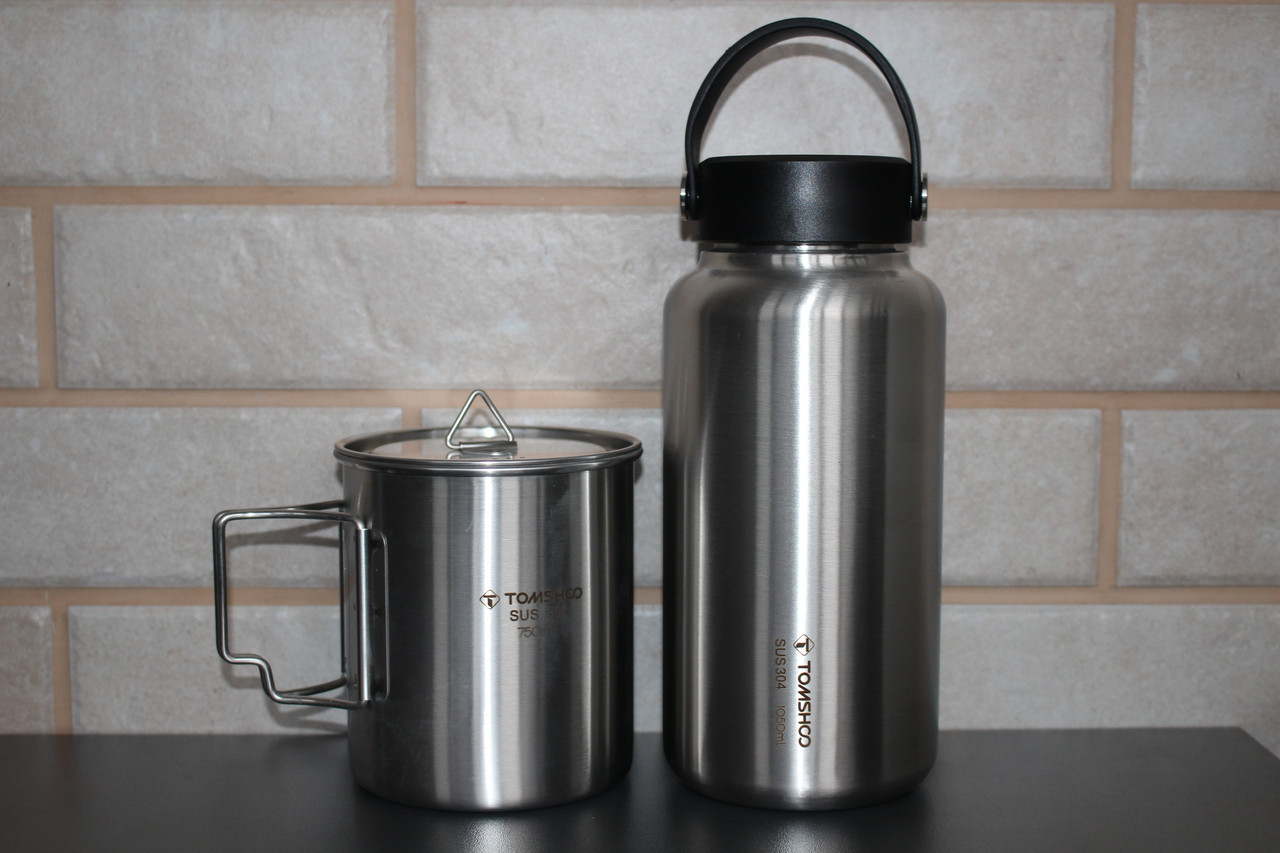 Казанок із неіржавкої сталі Tomshoo 750ml. + Пляшка 1050ml.