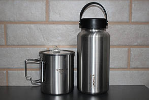 Казанок із неіржавкої сталі Tomshoo 750ml. + Пляшка 1050ml.