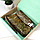 Подарунковий набір для жінки №72: косметичка + ключниця золотисто-зеленого кольору під рептилію, фото 2