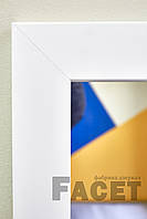 Дзеркало настінне прямокутне у передпокій, вітальню, коридор, спальню в рамі МДФ Facet 1815 50х115 см, білий