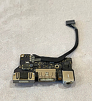 Плата с разъемами Audio USB MagSafe 2 MacBook Air 13 A1466 б.у ОРИГІНАЛ
