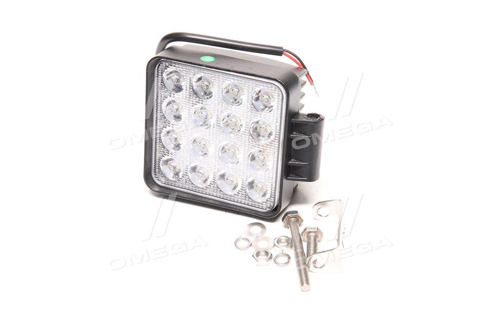 Фара LED квадратна 48W, 16 ламп, 110*164мм, 3300Lm вузький проминь 12/24V 6000K (LITLEDA, JUBAN 453701051 UA59, фото 1