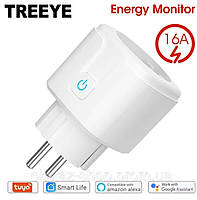 Розумна вай-фай wi-fi розетка 16А з енергометром. Реле часу. Tuya Smart і Smart Life. Google home і Alexa