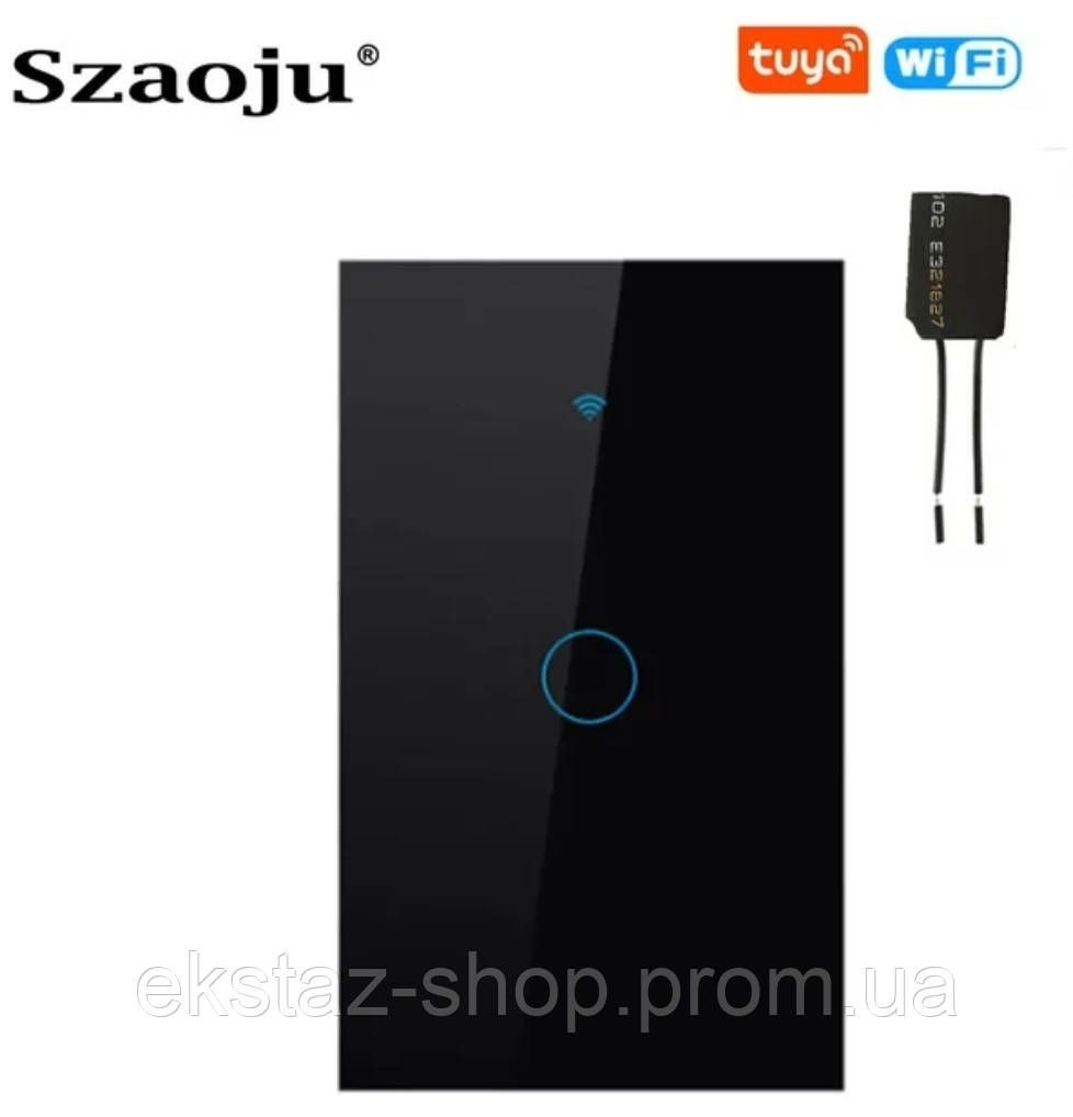 Szaoju Tuya WiFi вимикач американець (вмикач) сенсорний чорний окремий розумний будинок туя без 0