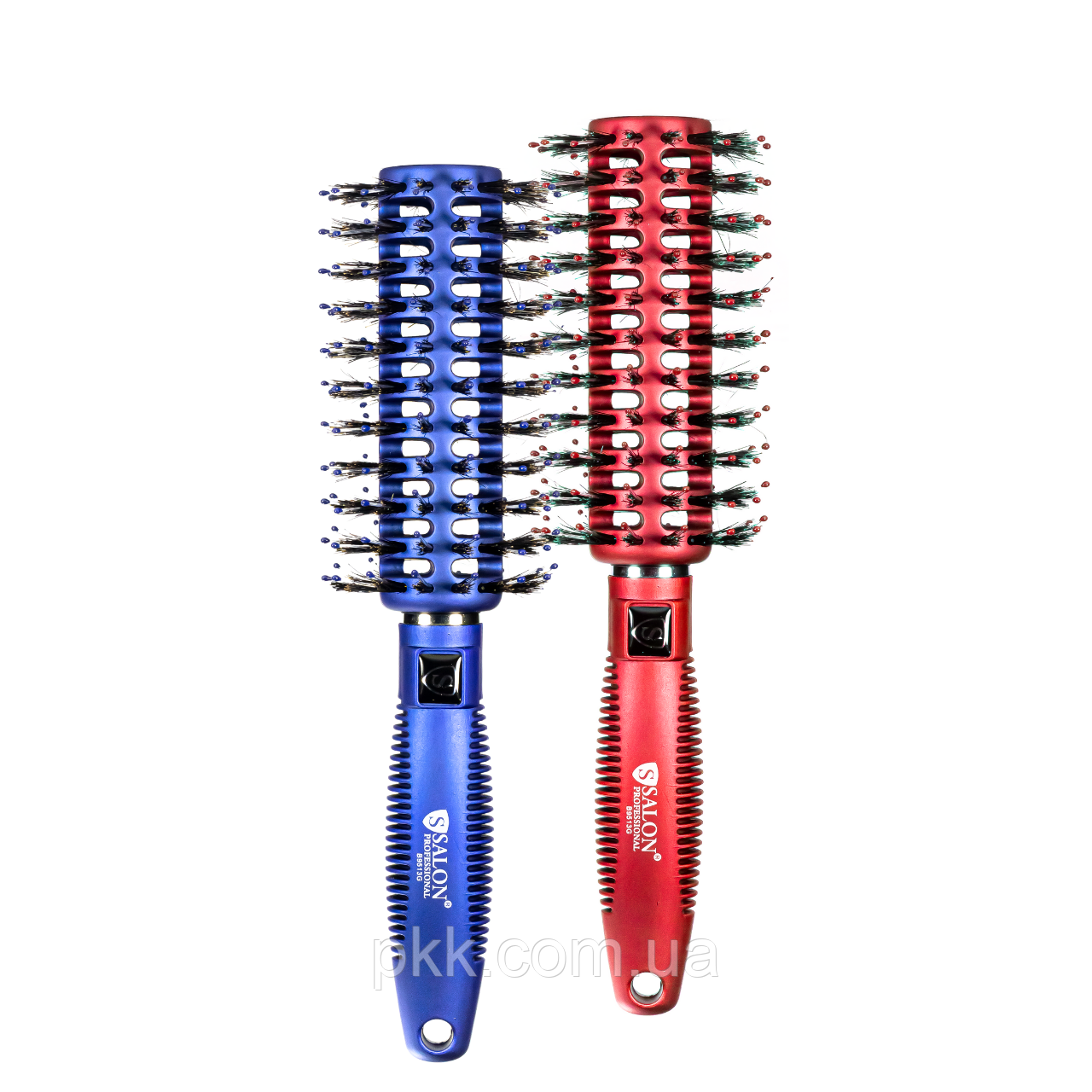 Щётка брашинг для волос продувная круглая Salon Professional 9513 G Синяя - фото 3 - id-p1215007494