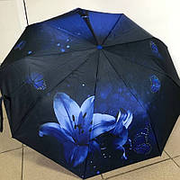 Зонт женский Frei Regen полуавтомат 9 спиц цветы Синий