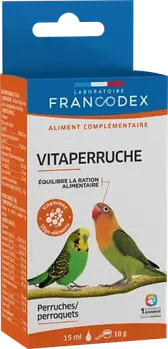 Вітаміни та мінерали для хвилястих папуг Francodex Vitaperruche 15 мл