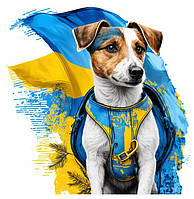 Наклейка для ростовой фигуры "Пёс Патрон и флаг Украины" 80х78см (без обреза по контуру)