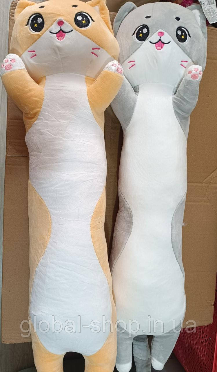 М'яка іграшка подушка, обіймашка, довгий наший кіт батон, антистрес 70 см