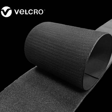 Липучка контактна Велкро Velcro 160 мм колір чорний гачки та петлі loop/hook