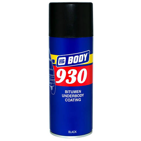 Антикорозійна бітумна мастика у спреї чорна Body 930 Spray 400мл, фото 1
