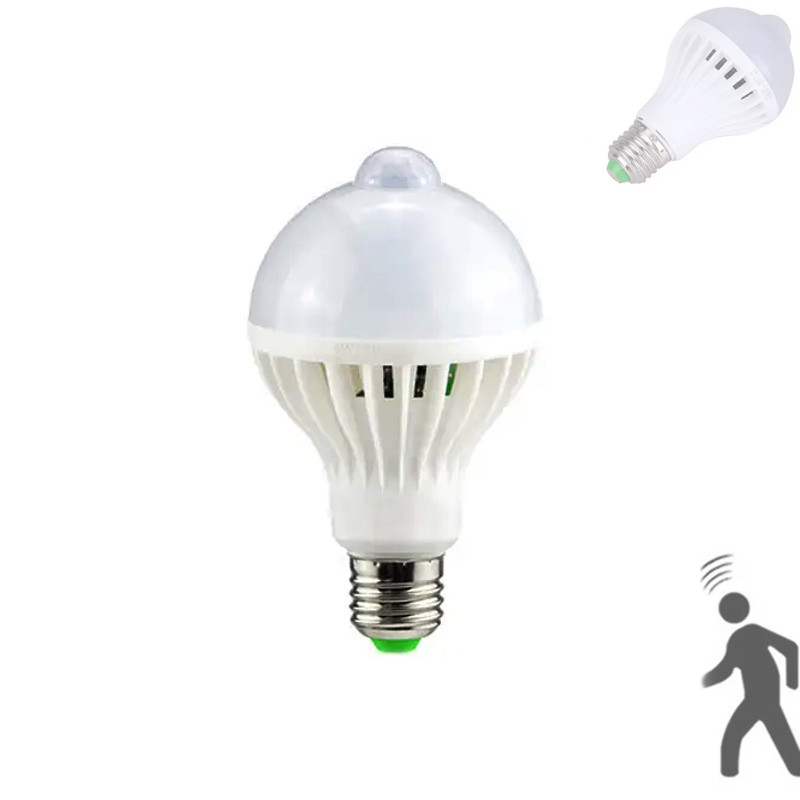Лампа з датчиком руху E27, 9Вт LED, фото 1