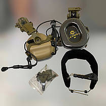 Навушники Earmor M32 Mod3 c кріпленням на шолом HD-ACC-08, активні, зі знімним мікрофоном та гарнітурою, Койот, фото 3