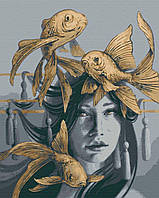 Картина за номерами Володарка озера з золотою фарбою Riviera Blanca (RB-0448) 40 х 50 см