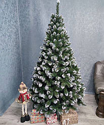 Ялинка Штучна Королева Лідія 2 м. Ялинка з білими кінчиками. Штучна Ялинка. Ялинка ПВХ зелена.