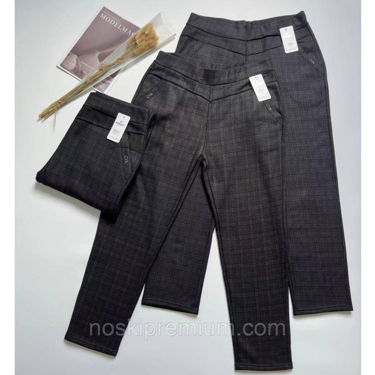 Штани жіночі термо на флісі Kenalin, розмір 8XL-9XL, чорні, 9223-12, фото 1