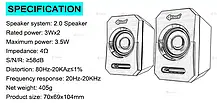 Компактні комп'ютерні колонки Kisonli A-606 Колонки для ноутбука, фото 3