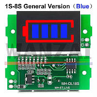 Індикатор рівня заряду Li-Ion акумулятора 1s 2s 3s 4s 5s 6s 7s 7s Blue