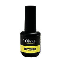 Divia Верхнее сверхпрочное покрытие для ногтей без липкого слоя Top Strong Di1071, 15 мл
