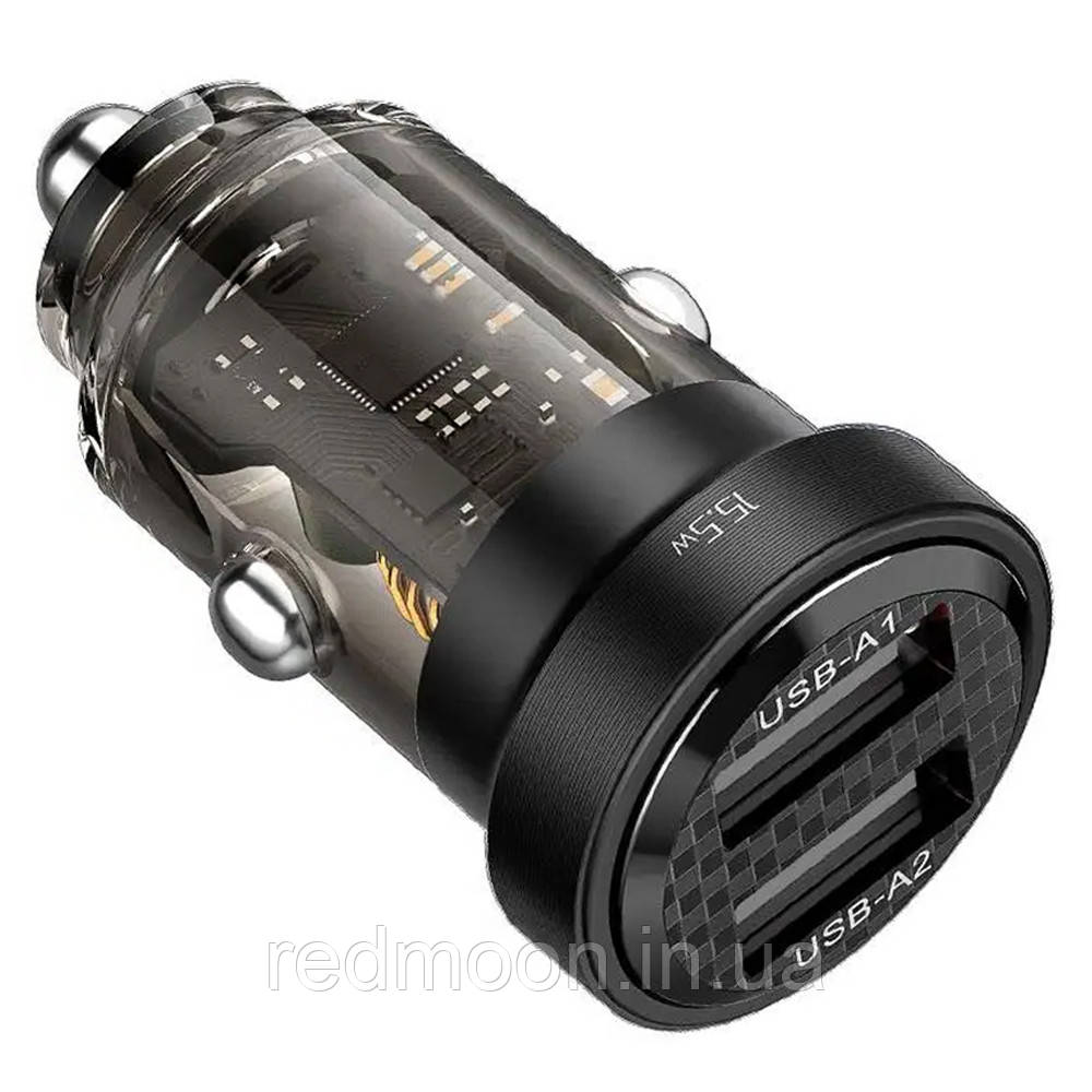 Автомобільний зарядний пристрій 15,5W, на два порти USB, Toocki / Швидка зарядка в прикурювач авто